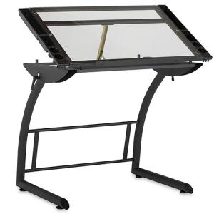 Studio Designs 10088 - Triflex Drawing Table - Charcoal Frame, Clear Glass