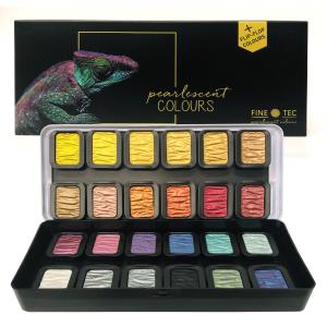 Finetec Artist Mica Watercolor - Pearlescent Set of 24  F2400