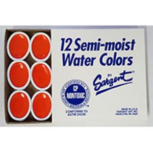 Sargent Premium Oval Watercolors Pan Refills - (12 Pack) Orange