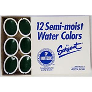 Sargent Premium Oval Watercolors Pan Refills - (12 Pack) Green