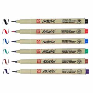 Sakura Pigma Brush Pen Assorted- 6pc 38061