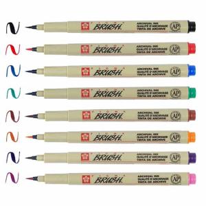 Sakura Pigma Brush Pen Assorted- 8pc  38062