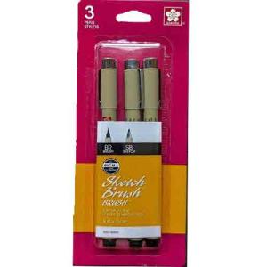 Sakura Pigma Micron Sketch Brush Pens -Black (3pc)  50925