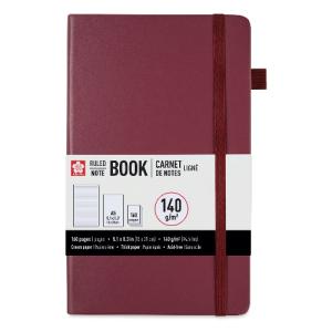 Sakura A5 Notebook - Mulberry, 5.1" x 8.3", Ruled  52416