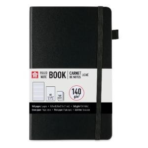 Sakura A5 Notebook - Black, 5.1" x 8.3", Ruled  52436