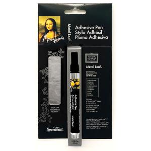 Speedball Mona Lisa Adhesive Pen & Simple Metal Leaf - (6 Pieces) Imitation Silver