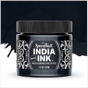 Speedball India Ink 1oz - Matt Black Velvet  003200