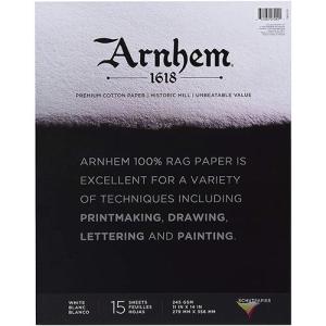 Arnhem 1618 Premium Cotton Paper Pad 11" x 14" - (15 Sheets, 90lb) White