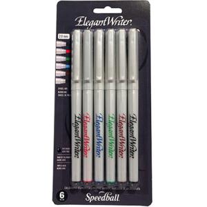 Speedball Elegant Writer Calligraphy Markers - (6 Pack) 2.0mm Assorted Colors