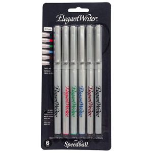 Speedball Elegant Writer Calligraphy Markers - (6 Pack) 3.0mm Assorted Colors
