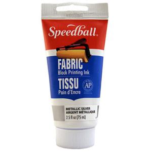 Speedball Block Printing Fabric Ink - (2.5oz/75ml) Metallic Silver