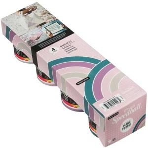 Speedball Screen Printing Fabric Ink Set- Polished Pastels 4-4oz jars 45028