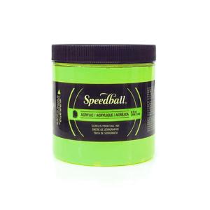 Speedball Screen Printing Acrylic Ink - (8oz/236.2ml) Fluorescent Lime Green