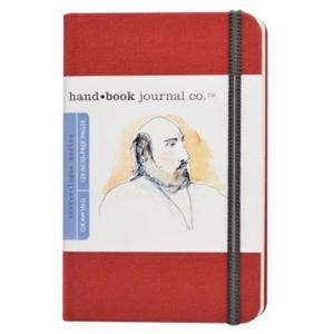Global Art Travelogue Drawing Hand Book - Portrait (5.5" x 3.5") Vermilion Red