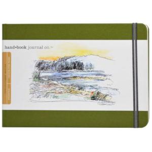 Global Art Travelogue Drawing Hand Book - Landscape (5.5" x 8.25") Cadmium Green