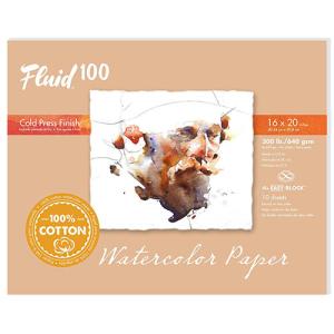 Fluid 100  Cold Press Watercolor Paper Easy-Block 16"  x 20"  (15 Sheets, 300lb)