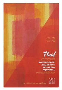 Fluid Watercolor Paper Pad   12" x 18" - (20 Sheets, 140lb) Cold Press