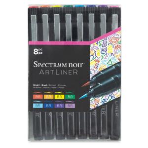 Spectrum Noir ArtLiner Brush Pen Set - (8 Pack) Bright