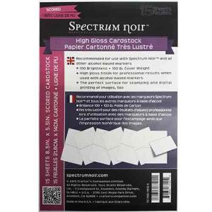 Spectrum Noir High Gloss White Cardstock 8.5" X 5.5" - (15 Sheets) Scored