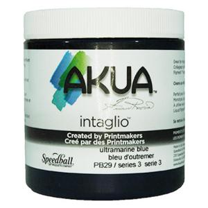 Speedball Akua Intaglio Printmaking Ink - (8oz/237ml) Ultramarine Blue