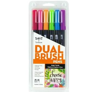 Tombow Dual Brush Pen Set - Brights 6pk  56210