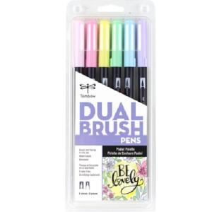 Tombow Dual Brush Pen Set - Pastel 6pk  56213