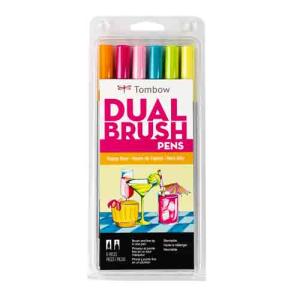 Tombow Dual Brush Pen Set - Happy Hour 6pk  56243