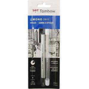 Tombow Mono Zero Round Eraser Stick with 2 Refills