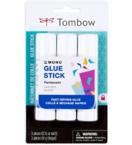 Tombow Mono Adhesive Washable Glue Sticks  -3pk (.35oz/10g)