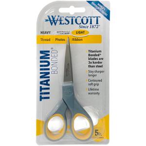 Westcott Titanium Bonded Straight Handle Scissors 5" - Light Duty