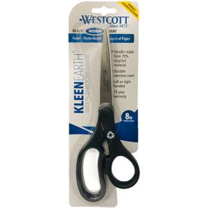 Westcott KleenEarth Straight Handle Scissors 8" - Medium Duty