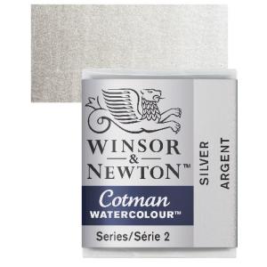 Winsor & Newton Cotman Half Pan Watercolor - Silver   0301617