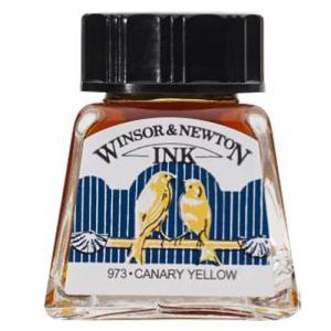 Winsor & Newton Dye-Based Drawing Ink - Canary Yellow
