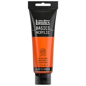 Liquitex Basics Acrylic Paint - (4oz/118ml) Vivid Red Orange