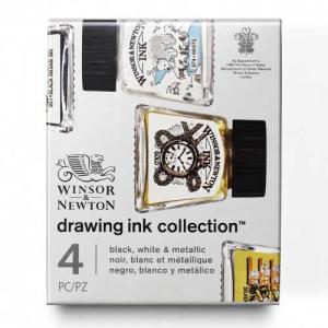 Winsor & Newton Dye-Based Drawing Ink - 4ct Metallics Collections