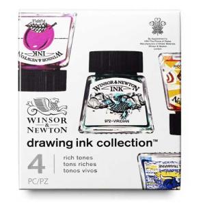 Winsor & Newton Dye-Based Drawing Ink - 4ct Rich Tones Collections