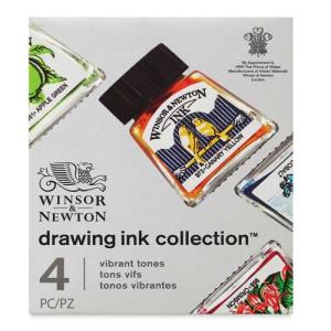 Winsor & Newton Dye-Based Drawing Ink - 4ct Vibrant Tones Collections