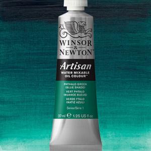 Winsor & Newton Artisan Water Mixable Oil Colour Paint - (1.25oz/37ml) Phthalo Green (Blue Shade)
