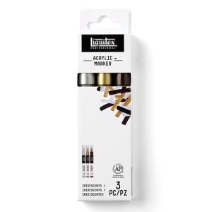Liquitex Professional Fine Acrylic Paint Marker Set - (3 Pack) Iridescent