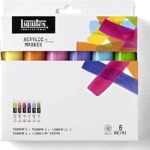 Liquitex Professional Wide Acrylic Paint Marker Set - (6 Pack) Vibrant Colors