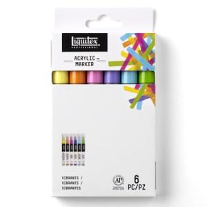 Liquitex Professional Fine Acrylic Paint Marker Set - (6 Pack) Vibrant Colors