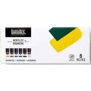 Liquitex Professional Acrylic Gouache Paint Set (0.7oz/22ml) - (6 Pack) Primaries