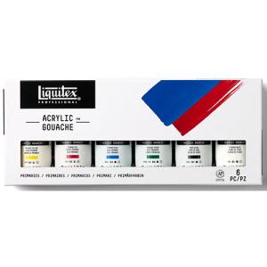 Liquitex Professional Acrylic Gouache Paint Set (2oz/59ml) - (6 Pack) Primaries