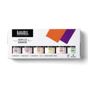 Liquitex Professional Acrylic Gouache Paint Set (2oz/59ml) - (6 Pack) Fluorescents