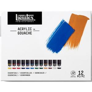 Liquitex Professional Acrylic Gouache Paint Set (0.7oz/22ml) - (12 Pack) Essentials