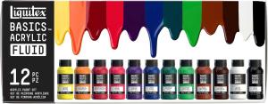 Liquitex Basics Acrylic Fluid Bottle Set-12x118ml