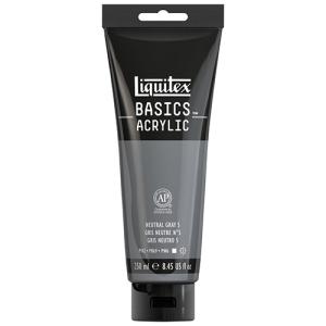 Liquitex Basics Acrylic Paint - (8.5oz/250ml) Neutral Gray Value 5