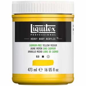 Liquitex Professional Heavy Body Acrylic Paint - (16oz/473ml) Cadmium-Free Yellow Medium