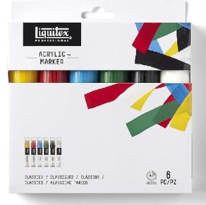 Liquitex Professional Wide Acrylic Paint Marker Set - (6 Pack) Classics