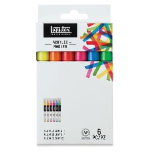 Liquitex Professional Fine Acrylic Paint Marker Set - (6 Pack) Fluorescents